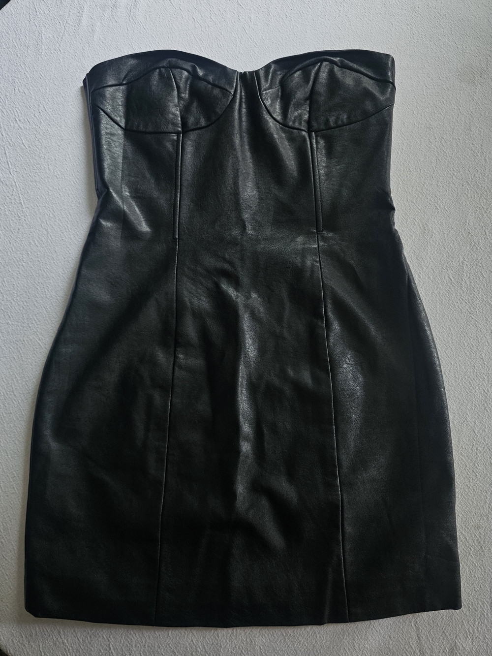 L’ecole des Femmes Vegan Leather Strapless Mini Dress Size M Coquette Corset